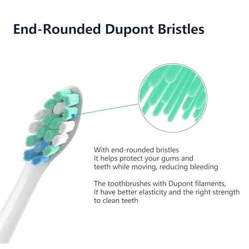 Toothbrush Replacement Heads Compatible with Philips Sonicare Replacement Heads, Electric Brush Head for 4100 5100 6100 9023 W Optimal Plaque Control 10 Pack