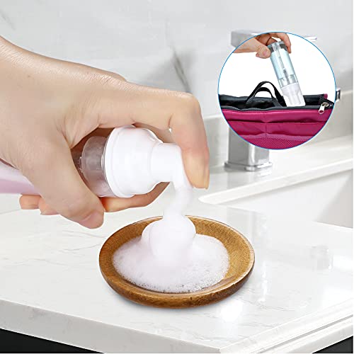 35 pcs 2oz Foam Soap Dispensers Mini Cleaning Plastic Refillable Travel Bottles with Pump for Hand Sanitizer Lash Shampoo Castile Liquid