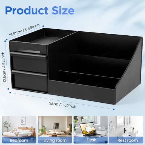 Cologne Organizer for Men with Drawers | Bathroom Perfume Storage