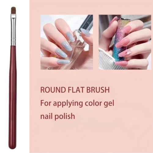 Nail Art Brushes, 6PCS Nail Design Painting Brush Sets with Nail Polish Brush Nail Liner Brush Nail Extension Gel Brush Builder Nail Gel Brush and Nail Dotting Tool for DIY Nail Art