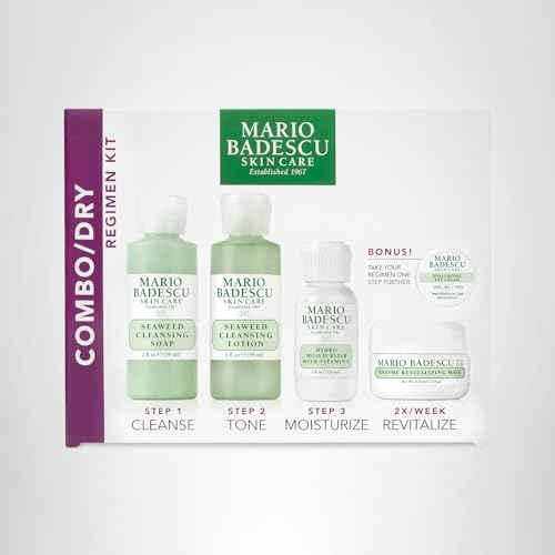 Mario Badescu Combo/Dry Regimen 5 Piece Kit, Skincare Gift Set Includes Seaweed Cleansing Soap, Seaweed Cleansing Lotion, Hydro Moisturizer, Enzyme Revitalizing Mask, and Hyaluronic Eye Cream