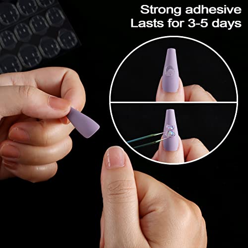 Laza Nail Adhesive Tabs, Enlarge Breathable Fake Nail Glue Stickers, 240 Pcs 10 Sheets Sticky Nail Tabs Glue, Double Sided Tips (Germany Jelly Gel) Flexible for Acrylic False Nails Tape - Plus Size