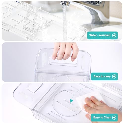 Expandable Bathtub Tray Caddy with Tablet Holder