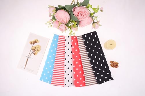 Leeven Polka Dot Headband 6 Pack - Non-Slip Soft Elastic Floral Hairbands Color-22
