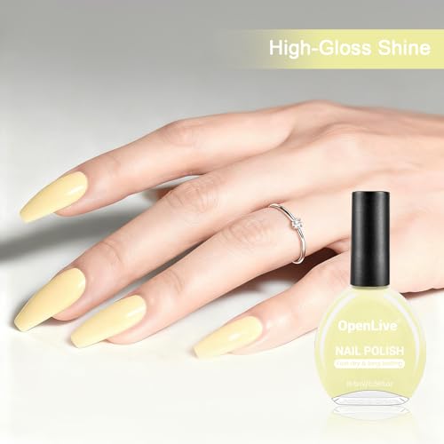 OpenLive 16.5ml Lemon Yellow Nail Polish - Quick Dry, Long Lasting