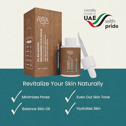 Oil Balancing Niacinamide Face Serum ? 1 Fl Oz | With Hyaluronic Acid & Aloe Vera Extract | Organic & Eco-Friendly Skincare | Ideal for Acne Prone & Oily Skin