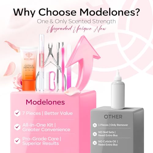 Modelones Cuticle Remover Kit with Nail Oil & Tools