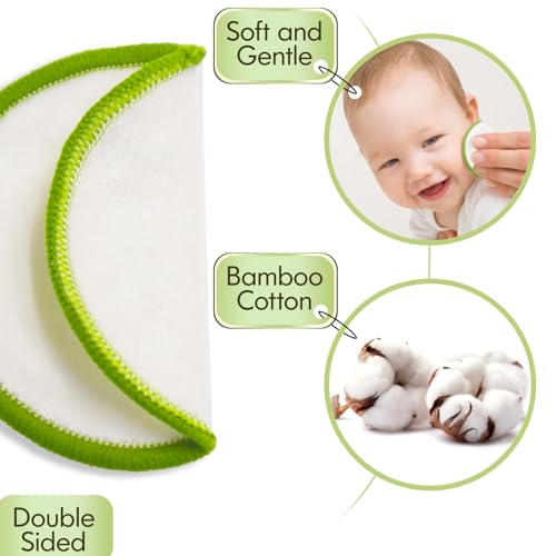 Reusable Bamboo Makeup Remover Pads 28-Pack with Laundry Bag & Storage Box