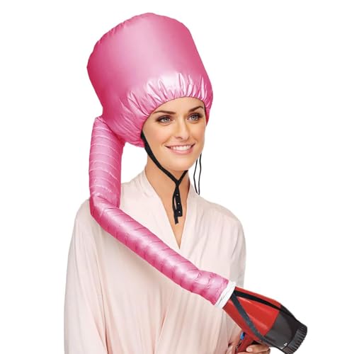 Hair Dryer Bonnet Attachment Adjustable Hood Deep Pink