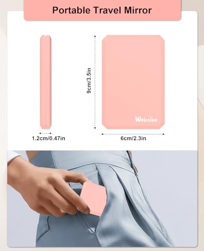 WOBSION Portable 1x/2x Magnifying Travel Makeup Mirror - Pink