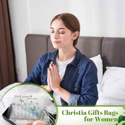 Reginary 50 Pcs Inspirational Gifts Bulk for Women Cosmetic Bag EVA Makeup Bag with Zipper for Birthday Christmas Encouragement Presents(God Says)