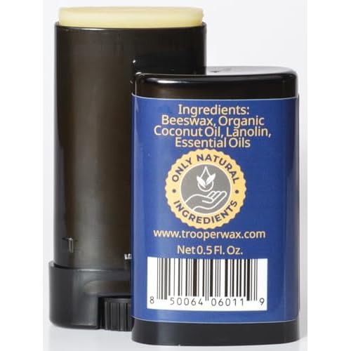 State Trooper Mustache Wax for Men ? Medium Hold with Beeswax, Coconut Oil & Lanolin ? Natural Moustache Grooming & Styling Wax with Citrus Scent - Nourishing Conditioner & Sculpting in a Tube/Stick