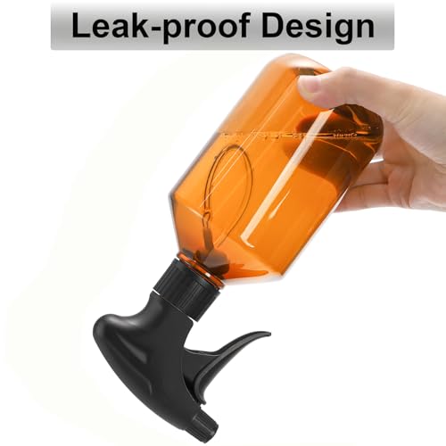Bekith 6 Pack 360¡Æ Plastic Spray Bottles, 17oz/510ml Empty Refillable Containers, Upside Down Fine Mist Spray Bottle with Adjustable Nozzle for Cleaning, Cooking, Hair, Plant