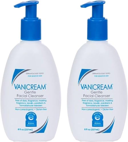 Vanicream Gentle Facial Cleanser - 8 Fl Oz, Pack of 2, Sensitive Skin