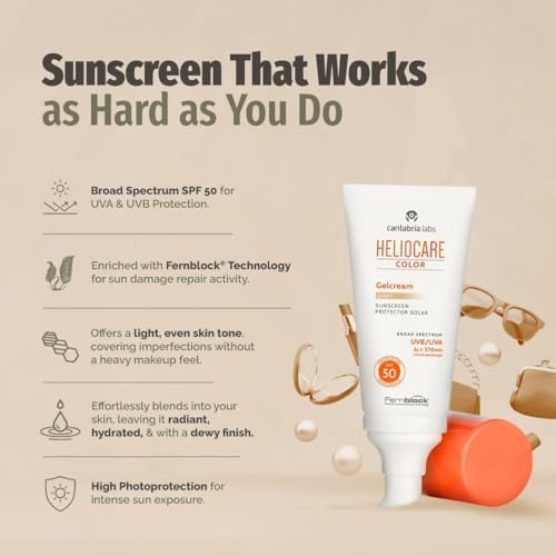 Heliocare Color Gel Cream SPF 50 Tinted Sunscreen - Light Shade