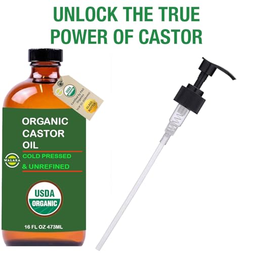 USDA Organic Castor Oil 16 oz - Cold Pressed, Hexane-Free Hair & Skin Treatment
