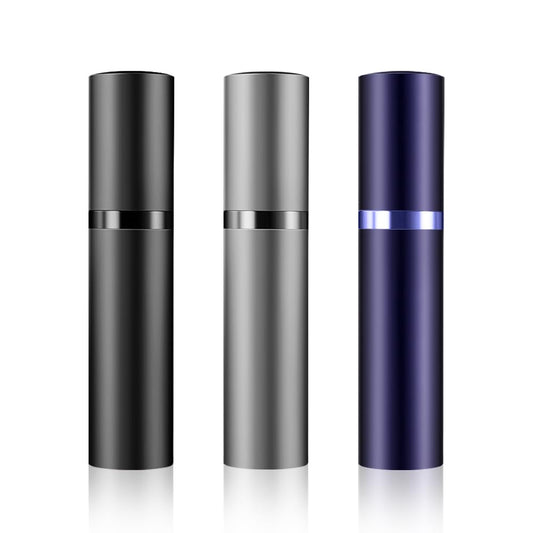 DIOHIO 5ml Perfume Atomizer Travel Refillable, 3PCS Perfume Travel Refillable Bottle,Bottom-Filling Fragrances Perfumes Bottle,Mini Cologne Dispenser,Portable Sprayer (Black-Grey-Purple