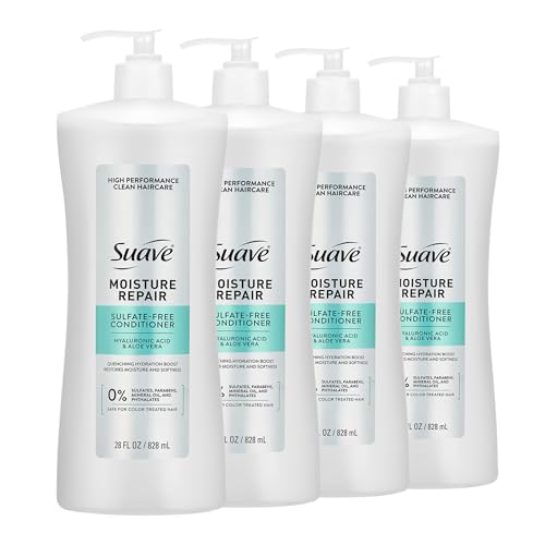 Suave Moisture Repair Conditioner 28 FL OZ - Sulfate-Free Hydration with Hyaluronic Acid & Aloe Vera