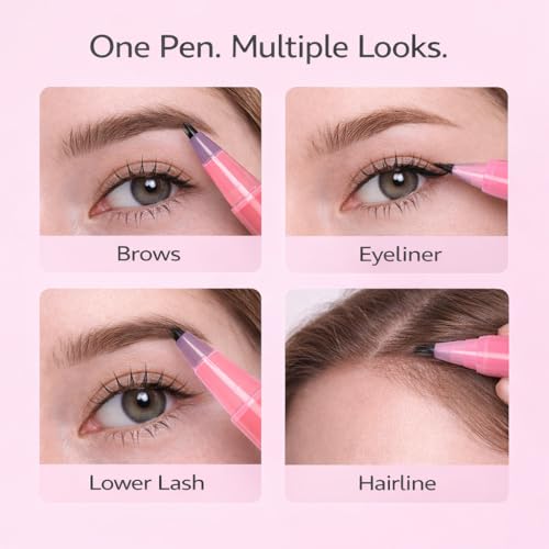 2-in-1 Waterproof Eyebrow Pen with 4D Brush & Precision Tip