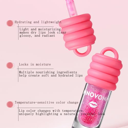Shimmer Lip Gloss Set with Bracelet Keychain - 3 Colors