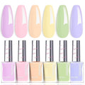 Beetles Pastel Gel Nail Polish Set - 6 Colors Long Lasting High Gloss