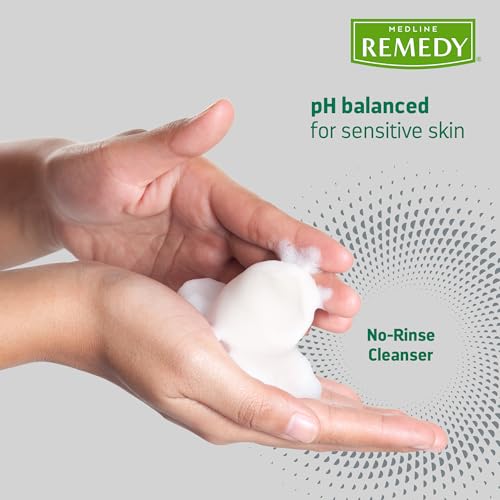Medline Remedy Specialized No-Rinse Foam Cleanser (4 oz), Unscented, Moisturizing Body Wash, Incontinence Care, Skin Nourishing, For Hair and Dry Skin, Gentle, Eczema Seal, Sulfate-Free