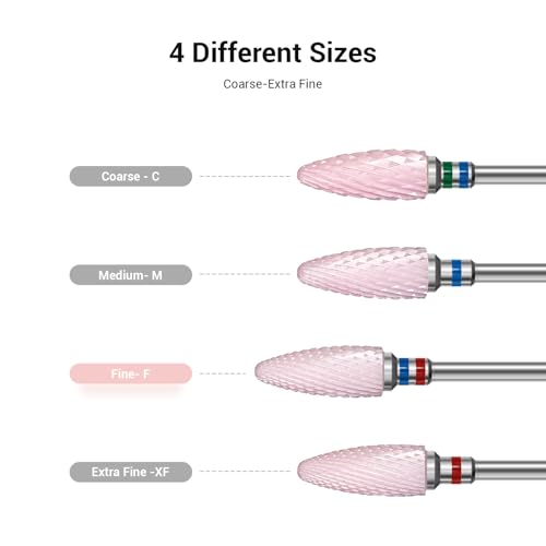 Ceramic Nail Drill Bit 3/32'' for Acrylic & Gel Nails - Fine