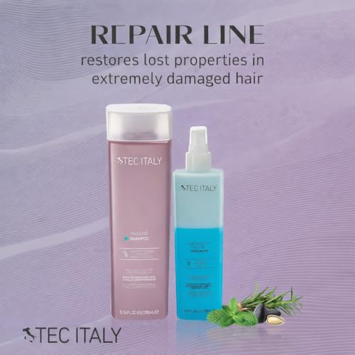 Tec Italy Due Faccetta Massimo, Leave-In Treatment for Overprocessed Hair, UV & UVA Protection, Frizz Control, PH Balancer & Deep Hydration, 10.14 fl oz (300 ml)