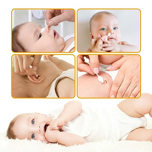 Biodegradable Baby Cotton Swabs with Large Tips - 224 Count
