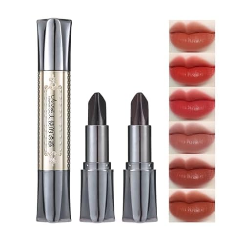 6 Colors In 1 Double Head Lipstick for Women, Silky Velvet Lipstick, No Fade No Stick Cup, Exquisite Appearance, Makeup Gift for Women