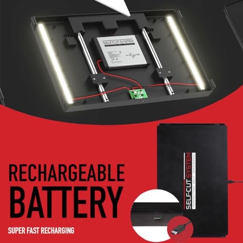 Self-Cut System 3-Way Mirror with LED Lights - Portable Trifold
