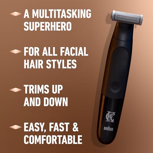 King C. Gillette Men's All-in-One Styler Cordless Stubble Trimmer with 4D Blade and 3 Interchangeable Combs, Waterproof, Beard Trimmer, Beard Care, One Blade Lasts 6 Months