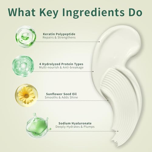 Amifiy Keratin Hair Mask - Deep Conditioning Treatment for Dry, Damaged Hair, 8 Fl Oz