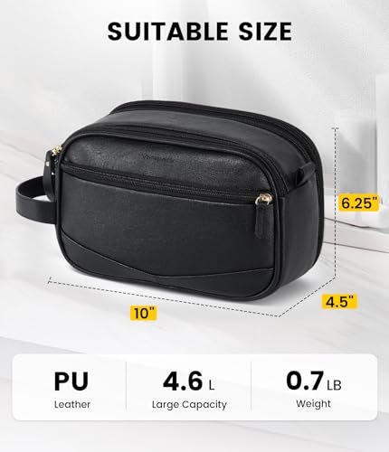 Vorspack PU Leather Travel Toiletry Bag for Men - Water Resistant