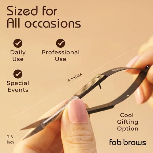 Fab Brows Professional Eyebrow & Nose Hair Trimmer with Sharp Stainless Steel Blades