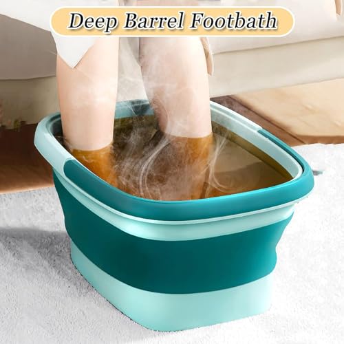 Collapsible Foot Spa Bath Massager with Acupoint Massage - Green