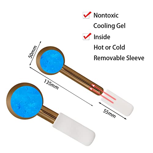 Globes for Facials, Cooling Roller for Face, Cryo Sticks Massager for Face Neck & Eyes, Cold Roller Skin Care for face Puffiness, Dark Circles, Wrinkles, Collagen Production (Gold)