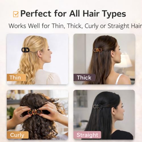 Magnetic Hair Clips for Women, No Crease, Strong Hold (2-Pack)