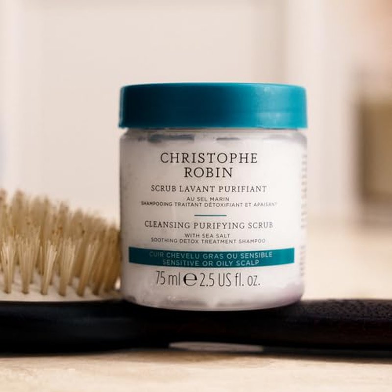 Christophe Robin Purifying Scalp Scrub with Sea Salt - Detox Treatment for Oily Roots
