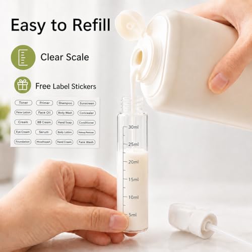 Aida & Hani 4-in-1 Travel Dispenser Bottles, 30ml Leak-Proof