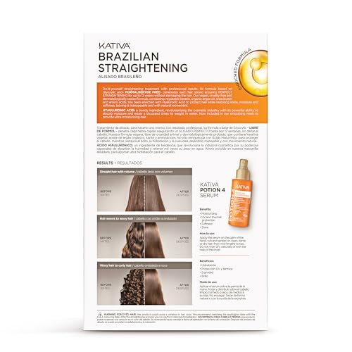 KATIVA Brazilian Keratin Straightening Kit - Smoothing & Anti-Frizz