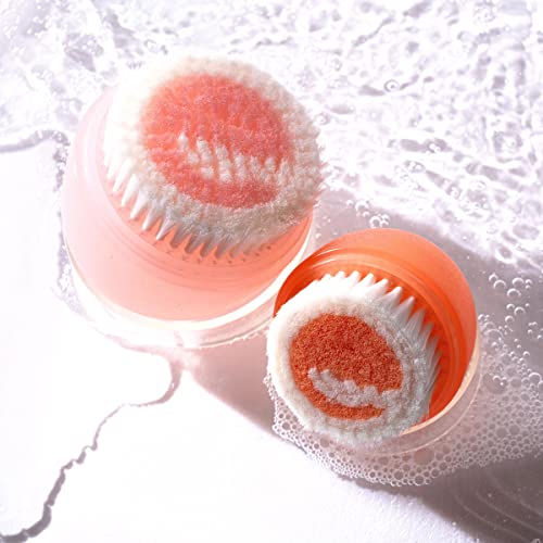 EcoTools Mini Facial Cleansing Brush, Infused with Citrus, Boosts Collagen, Safe for Sensitive Skin, Exfoliates & Clean Pores, Travel Sized, Ecofriendly, Vegan & Cruelty-Free, 2 Count