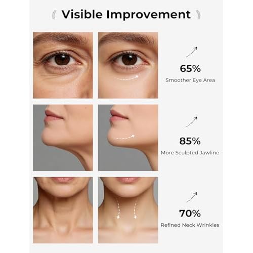 Cold & Heat Red Light Therapy with Serum - 7-in-1 LED Face Sculpting Tool for Depuffing, Sculpting, Lifting, Hot Electric Gua Sha & Cold Depuffing Wand for Face, Neck & Eye Area, Face&Neck Massager