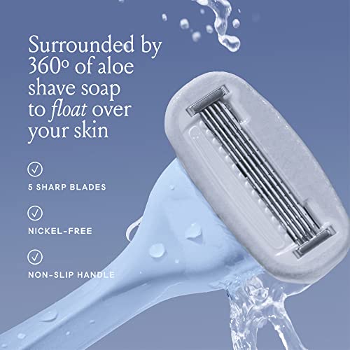 Billie Women’s Razor Kit with 4 Refills & Magnetic Holder - Cool Blue