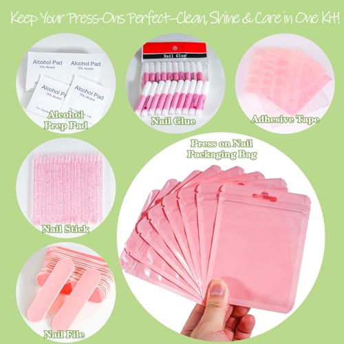 Press On Nail Prep Kit with Glue & Nail File (20pcs)