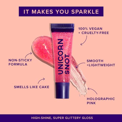 Unicorn Snot Holographic Glitter Lip Gloss – High-Shine Sparkle