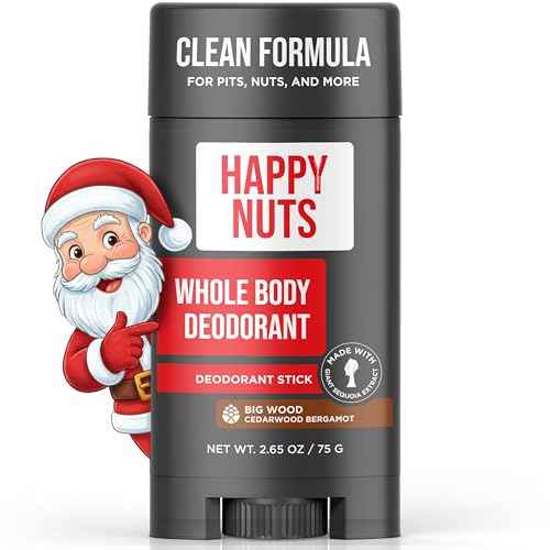 Happy Nuts Whole Body Deodorant for Men - Full Body Odor Control - Ideal for Perfect for Pits, Groin, and More - All Day Confidence - Powerful & Effective Men's Deodorant (Big Wood)
