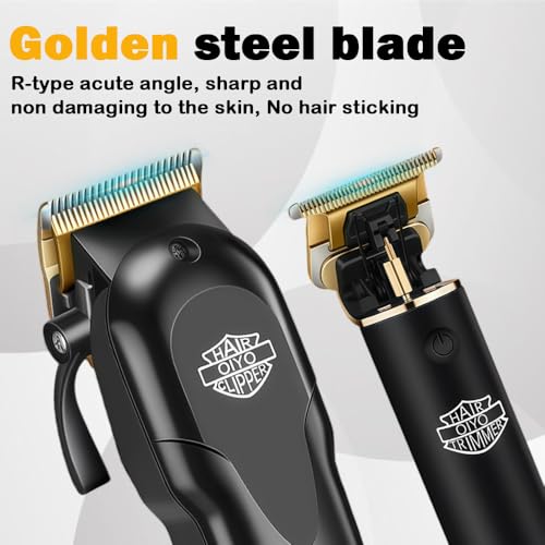 Cordless Professional Hair Clippers for Men with Self-Sharpening Titanium Blades