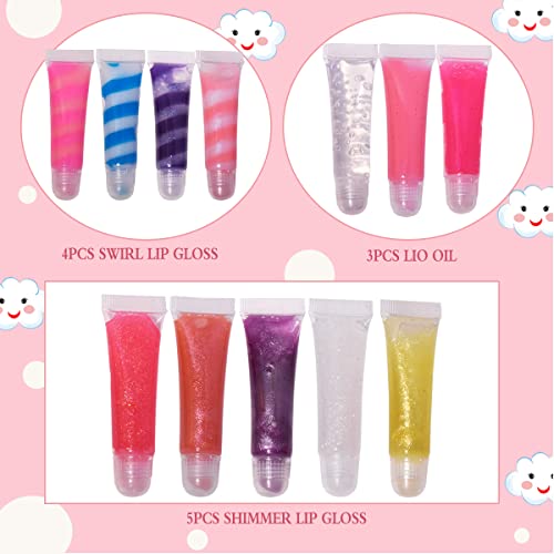 12-Piece Kids Lip Gloss Set with Unicorn Case