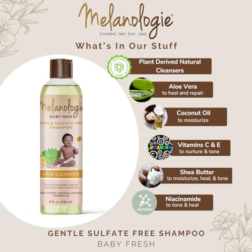 Melanologie Baby Hair Sulfate Free Shampoo - Gentle Cleanser for All Ages